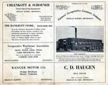 Uhlenkott and Schoener, The Bankrupt Store, Ranger Motor, C.D. Haugen, Farmers' Coop Creamery, Otter Tail County 1925